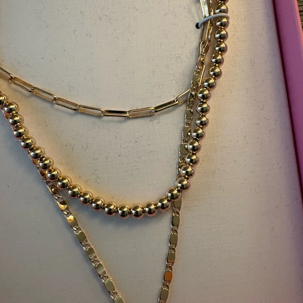 NEW House of Harlow 1960 Gold Layered Necklace Set